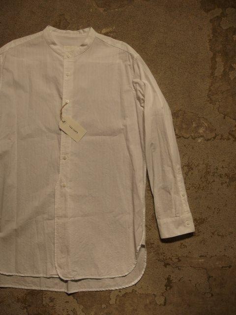 TOUJOURS"Band Collar Long Shirt-Cotton Dobby Chambray Cloth" - 画像2枚目