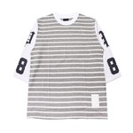 PHENOMENON / MESH SLV BORDER TEE GRAY 1