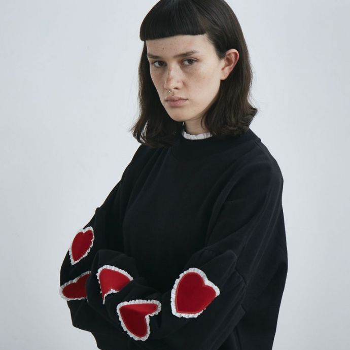 LAZY OAF / HEART SLEEVE SWEATSHIRT - 画像2枚目