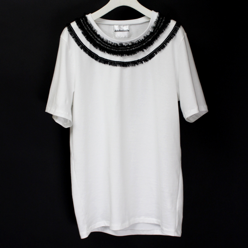 NECK LACE T-SHIRTS / 99 BLACK 1