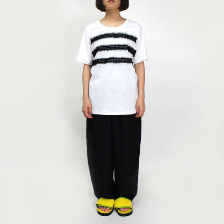 BORDER LACE T-SHIRTS / 99 BLACK - 画像3枚目