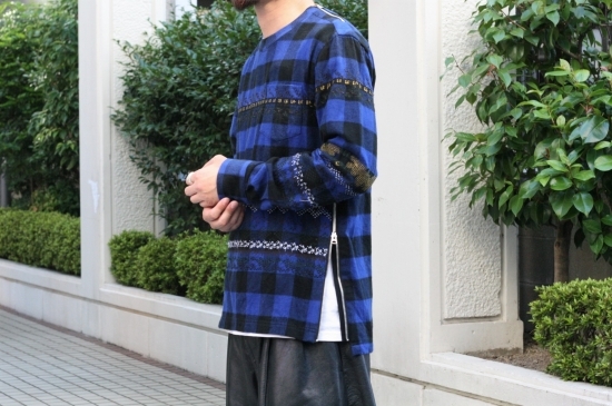 〈sacai man 2018 A/W COLLECTION〉Embroidery Check Pullover Shi - 画像2枚目