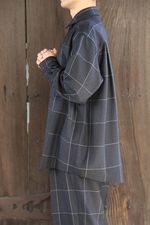 YOKE OVERSIZED BIG POCKET SHIRTS(YK20AW0129SH)NAVY CHECK発売 5