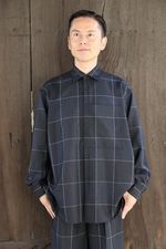 YOKE OVERSIZED BIG POCKET SHIRTS(YK20AW0129SH)NAVY CHECK発売 2