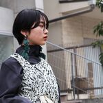 FUMIE TANAKA / leather tree earring 2