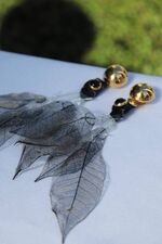 FUMIE＝TANAKA/clear real leaf earring 3