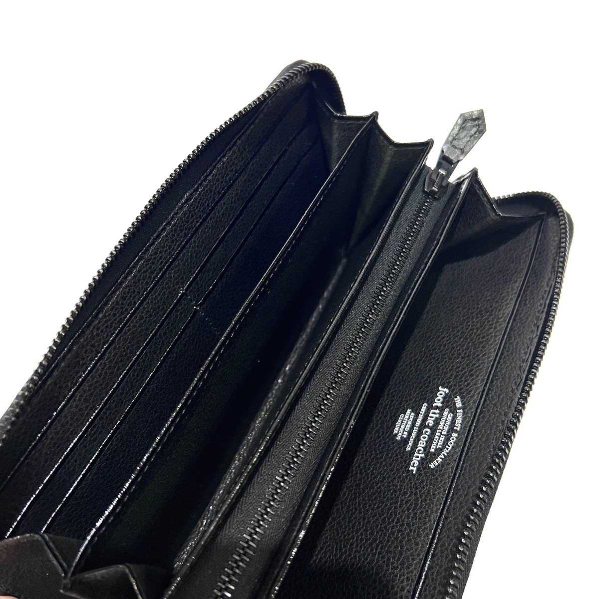 foot the coacher long zip wallet -black - 画像2枚目