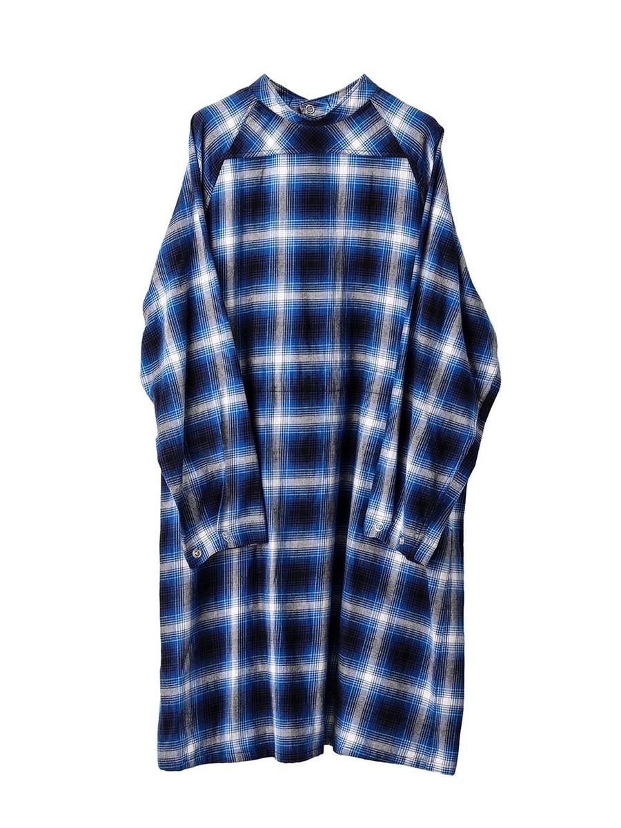 TAKAHIROMIYASHITATheSoloist medical gown shirt -blue ombre check 1