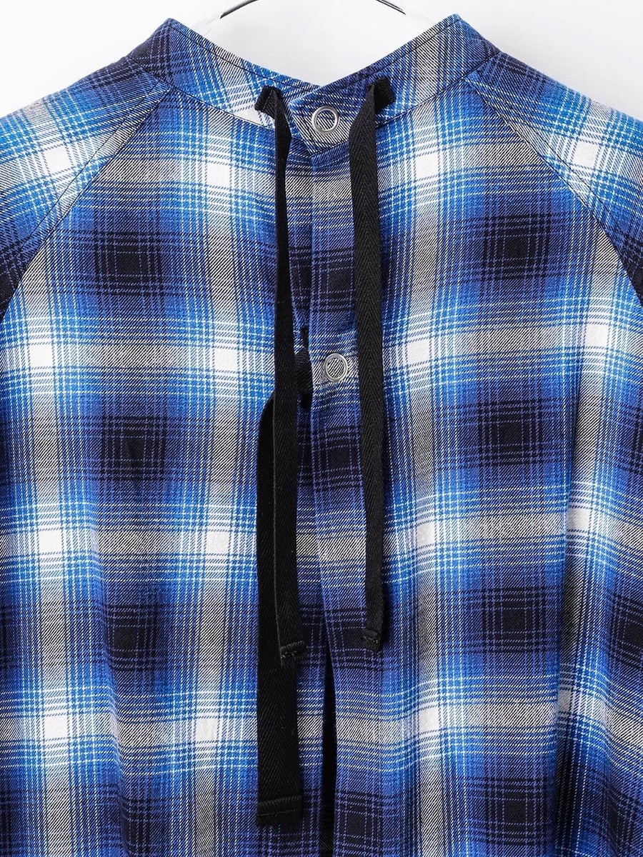 TAKAHIROMIYASHITATheSoloist medical gown shirt -blue ombre check - 画像5枚目