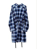 TAKAHIROMIYASHITATheSoloist medical gown shirt -blue ombre check 4