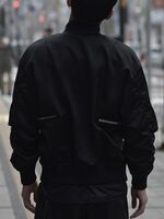 【JOHN LAWRENCE SULLIVAN - ジョンローレンスサリバン】SATIN ZIP BOMBER JACKET / BLACK（ジャケット/ブラック） 2