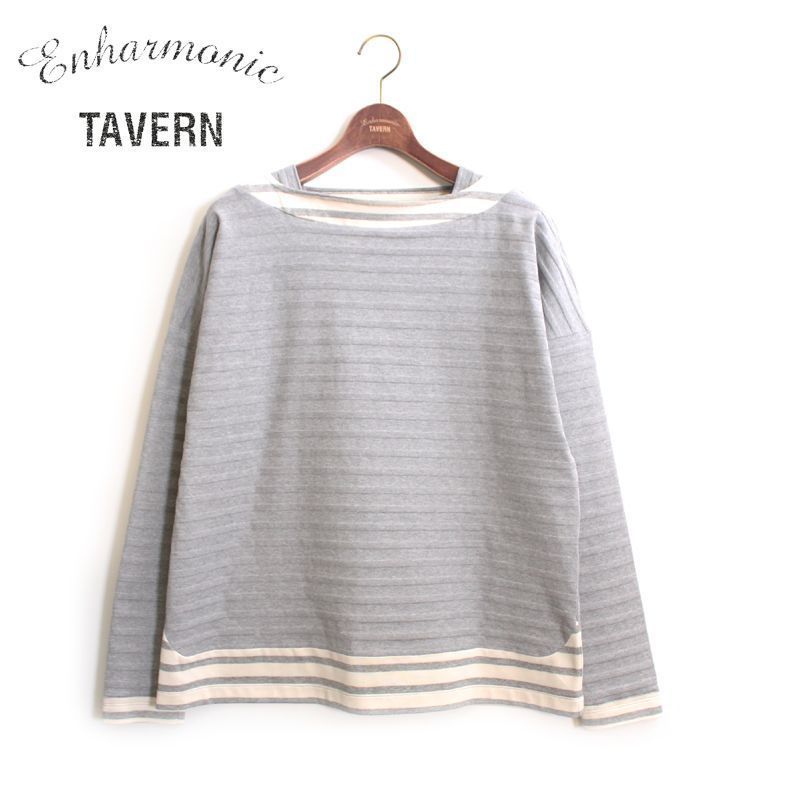 Enharmonic TAVERN  Border Long T-Shirts -Gray 1