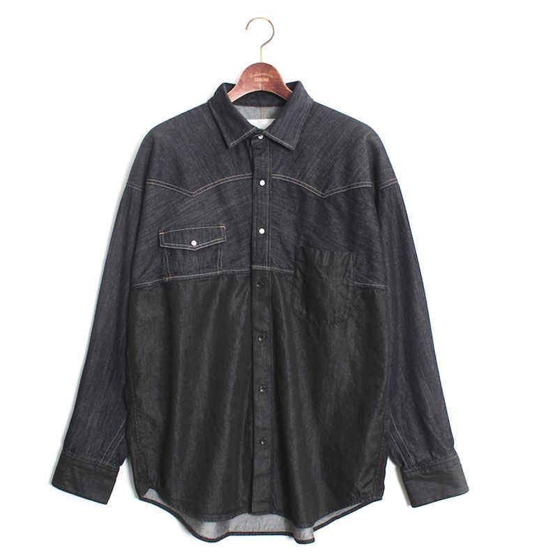 Enharmonic TAVERN Combination Denim Shirt -Indigo 1