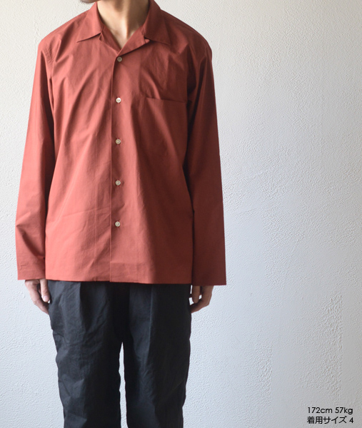 SELVEDGE WEATHER CLOTH SHIRTS - Brick Red【AURALEE】 - 画像5枚目