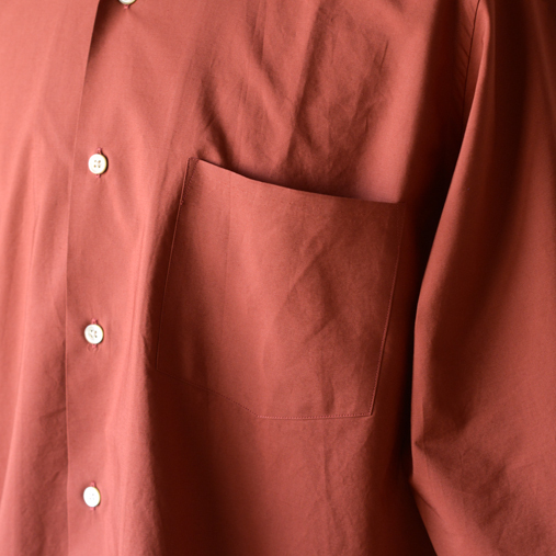 SELVEDGE WEATHER CLOTH SHIRTS - Brick Red【AURALEE】 - 画像3枚目