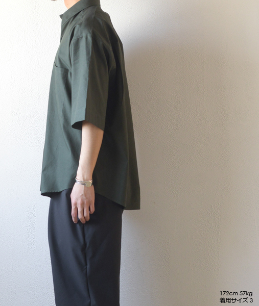 WASHED FINX TWILL HALF SLEEVED BIG SHIRTS - 【AURALEE】 - 画像4枚目