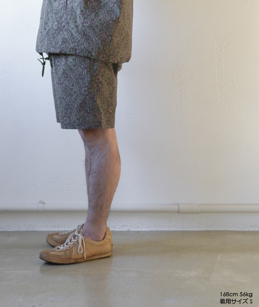 Warm-up Short -Poly Taffeta / Paisley Print - Olive【Needles】 - 画像4枚目