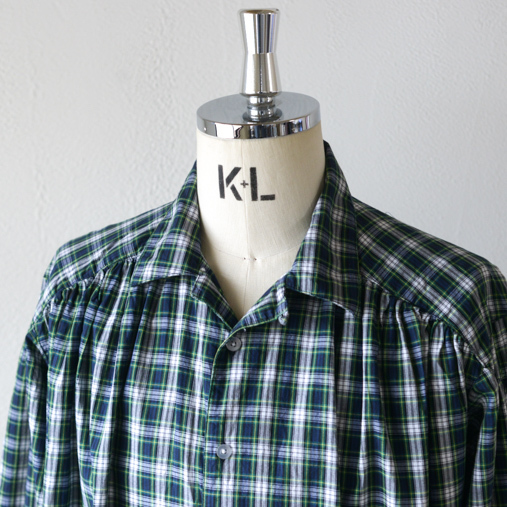 Painter Shirt - Tartan Check - Green/White【AiE】 - 画像3枚目