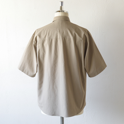 WASHED FINX TWILL HALF SLEEVED BIG SHIRTS - Gray Beige - 画像2枚目