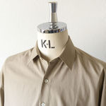 WASHED FINX TWILL HALF SLEEVED BIG SHIRTS - Gray Beige 3