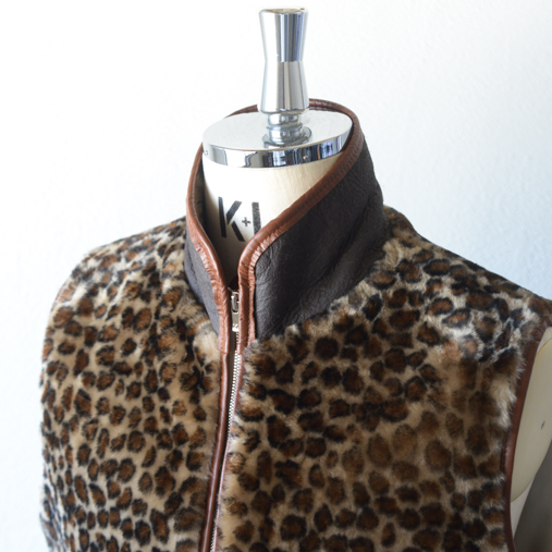 Shearling Vest - Leather Piping - Leopard【Needles】 - 画像3枚目