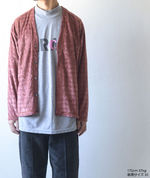 V Neck Cardigan - Velour Lace - Salmon【Needles】 4