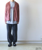 V Neck Cardigan - Velour Lace - Salmon【Needles】 5