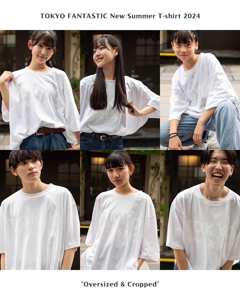 TOKYO FANTASTIC ゆるだぼビッグロゴ夏Tシャツ「5分袖オーバーサイズ &クロップド（白白）」 1