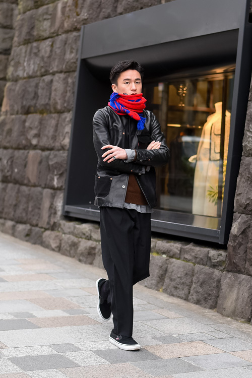 大塚 諒平さん - ジュンヤ ワタナベ(JUNYA WATANABE)、サンローラン(Saint Laurent)｜原宿ストリートスナップ - 写真1